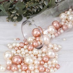 200 Assorted BLUSH ROSE GOLD Faux PEARL BEADS Vase Fillers DIY Crafts Party
