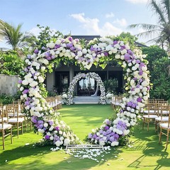 Heart Shape Wedding Arch Metal Pergola Arbor Stable Base Garden Party Decoration