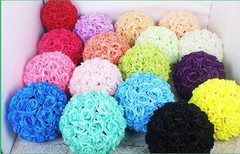 Black Rose Flower Ball Wedding decoratin Ball Kissing Ball 11-12 Inches