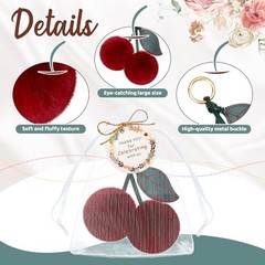 12 Sets Cherry Keychain Bag Bulk Charms for Handbags Purse Accessories