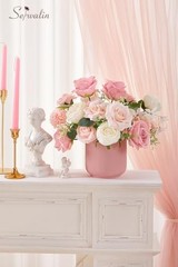 2 Pcs Artificial Flowers Fake Flowers for DIY 2 Boxes A Abby Blush Pink