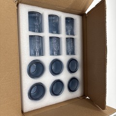 24pk Blue Votive Candle Holders 12 Cylindrical Straight 12 Rounded Globular