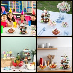 6 Pcs Acrylic Dessert Stands Set Include Display Risers Cupcake Tower and Clear