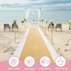 Burlap Aisle Runner for Wedding Ceremony, 36″ X 20Ft Natural Burlap Wedding Aisl