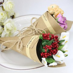 50/100 Vintage Cones Kraft Paper Bouquet Candy Boxes Wedding Party Gifts Flower