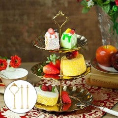 4 Set of 3 Tier Cake Plate Stand Handle Hardware, 2 Styles Tiered Fruit5726
