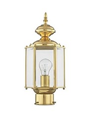 Lighting 2117-02 Post Light Fixture, Polished Brass | Clear Beveled Glass