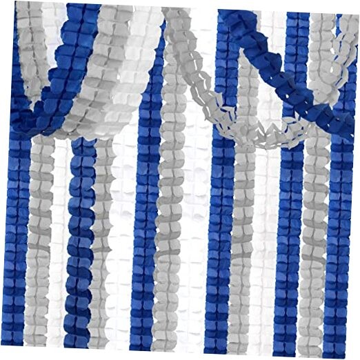 Navy-Blue White-Silver Party-Decorations Streamers Navy Blue White Silver