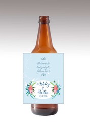 12 All Because Two People Fell In Love Wine / Beer Bottle Labels Wedding Bridal
