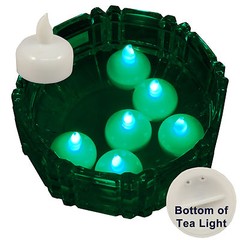 NEW 6 Green Led Floating Floral Tea Light Candle for Wedding Centerpiece Decor