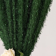 8ft x 8ft GREEN Polyester Backdrop CURTAIN Drape Panel Shaggy Fringe Party Event
