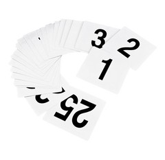 25 Pcs Double-Sided Table Numbers 1-25, 4×4 Inch Plastic Cards, White