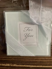 Kate Aspen Forever Glass Photo Coasters (Set Of 2) NIB 4” X 4” Picture Coaster