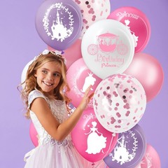 Civaner 48 Pieces Princess Balloons Bulk 12 Inch Pink 12 inches, Pink-purple