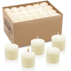72 Packs Ivory Votive Candles, Unscented Small 1.5 Inch by 1.25 Inch Bulk Wax…