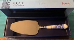 Spode Blue Italian Cake Server Knife with Porcelain Handle, 10″ – Blue White