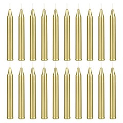 Mega Candles 20 pcs Unscented Gold Exquisite Mini Taper Spell 20 Pieces,