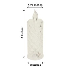 3 Warm White 6″ Battery Operated Rose Halo Light Pillar LED CANDLES Party Events