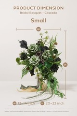 Gorgeous 13″ Bride Bouquet – Emerald Green Cascading Bouquet