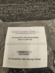 17 ft. SimplyPoly Shirred Pleat Polyester Table Skirting Black E17SP-BLK