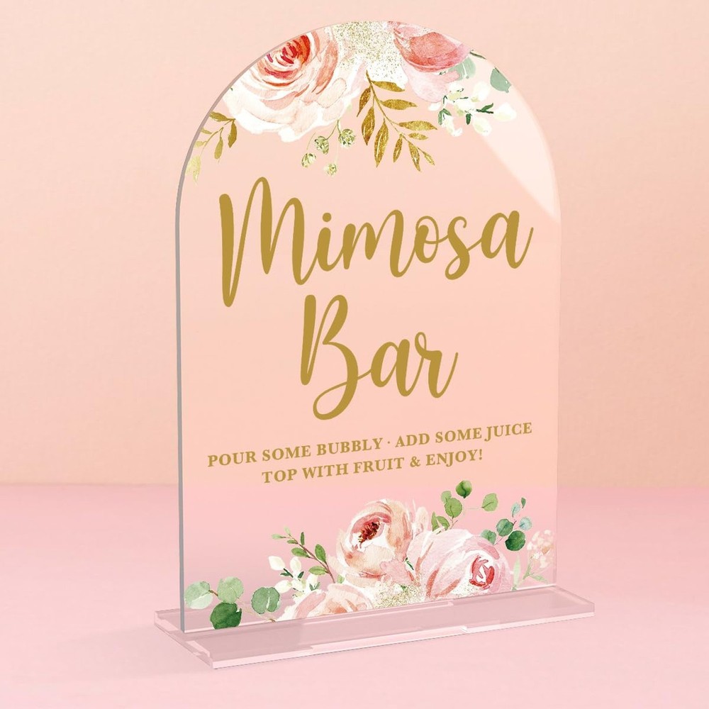 Acrylic Wedding Signs, Bridal Shower Decorations, Mimosa Bar Signs for Recept…