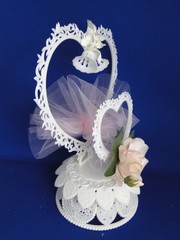 New Vintage Wilton «Wedding Rose» wedding Cake Top with Pink , 103-2263