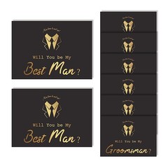 Set of 8 Groomsmen Cards, 6 Pieces Will You Be My Groomsman and 2 Pieces Will…