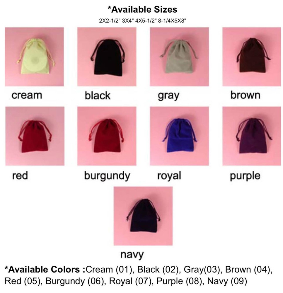 VELOUR JEWELRY BAG-4×5-1/2″-25/pk, Wedding Party Favor Gift Candy Pouch.