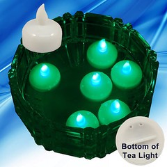 NEW 36 Green Led Floating Floral Tea Light Candle for Wedding Centerpiece Decor