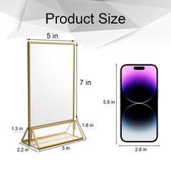 Acrylic Vertical Table Number Holders with Gold Borders