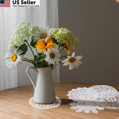 AOZUO 6PCS White Vintage Crochet Doilies, 6 Inch Round Lace 15cm/5.9in,