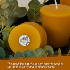 Aglary 12-Pack Pure Beeswax Votive Candles In Glass Natural Honey Aroma 12-Hour