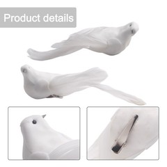 Artificial Doves Bird Garden Indoors 2pcs Decor Feather Lover Ornament