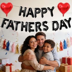 Happy Fathers Day Balloons 16inch Happy Fathers Day Foil Letter Balloons Black