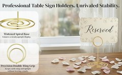 20 Pcs Gold Table Number Holders, 2.5-Inch Place Card Holders With Widened Base,