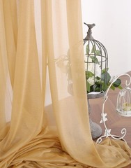 2 Panels 18Ft Sheer Wedding Arch Drapes, Slightly Shimmery Draping Fabric for…