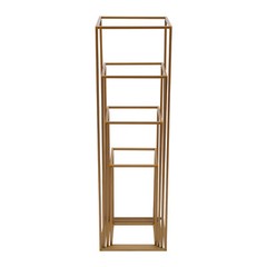 4PCS Gold Flower Stand Rectangular Rack Set For Wedding Table Centerpieces Decor