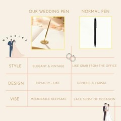 3 PCS Gold Ballpoint Pen with Stand for Wedding – Ornate Gold Plated