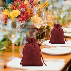 25/50/100PCS Burlap Gift Bags Drawstring Bag Jewelry Pouches Wedding Party Favor