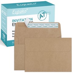 Eupako 5×7 Envelopes Self Seal 100 Pack, Brown A7 (5.25 x 7.25 Inches),
