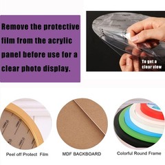 Colorful Round Photo Frames for Wall Mounting Display or Table Mounting Pictu…