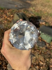 HUGE -Wedding decoration crystal big diamond ring proposal ornaments party gifts
