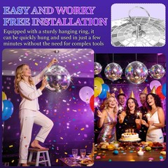2/3 Pcs Large Disco Ball Mirror Big Hanging Glass for Party Events Wedding
