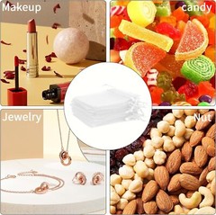 Organza Bags, White 50Pcs, Sheer 1 Count (Pack of 50), white