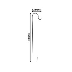 10 BLACK Metal Shepherds Hook Plant Hanger Stands Wedding Events Party