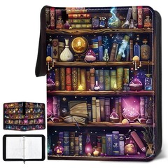 Wazzio Card Binder 4 Pocket, 3-Ring Trading Card Binder with 50 Removable Dou…