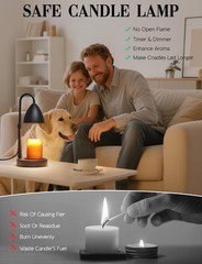 Candle Warmer Lamp with Timer Dimmable, 13 inches, Black