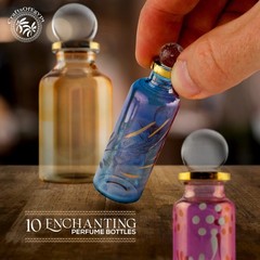 Egyptian Perfume bottles, Empty Glass Mini Mix Colors-Set of 10, Multi Color