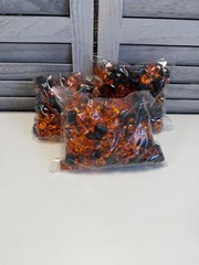 Decorative Acrylic Crystal Gems Colors Ice Rocks orange and black 4 lbs