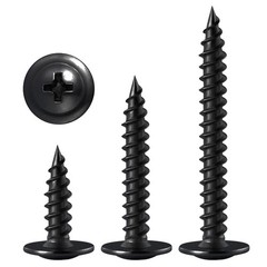 (400 Pcs)#8×1/2″ Black Truss Head Wood Screws Quick Metal Self Tapping Zinc